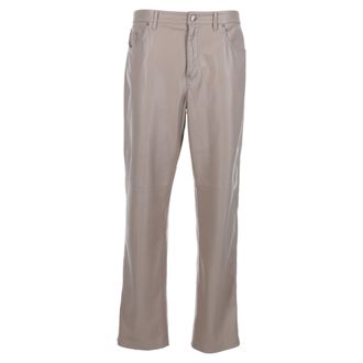 Nanushka Nanuska Semi-Flared Leg Pants in Beige Polyester