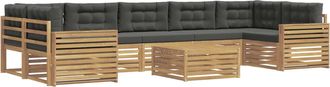 vidaXL Conjunto De Sof&aacute;s De Exterior 8 Uds. Blanco Y Antracita Vidaxl