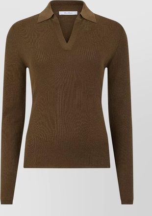 Max Mara silk cashmere long-sleeve polo jumper