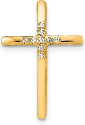 Diamond2Deal 10K Gold.03ct. Diamond Cross Chain Slide Pendant