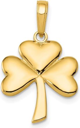 Diamond2Deal 14k Yellow Gold Polished Solid Shamrock Pendant
