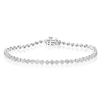 Vir Jewels 1.25 cttw Lab Grown Diamond Tennis Bracelet in Sterling Silver 7 Inch For Women