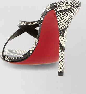 Christian Louboutin elaphe leather cross-strap stiletto mules
