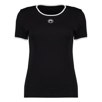 Marine Serre Camiseta con logo de luna - Tops - Mujer - Negro - S