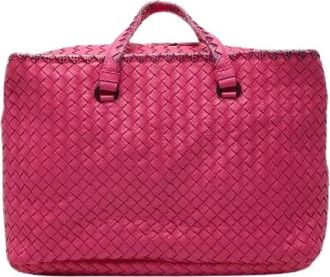Bottega Veneta Pre-owned Weekend Bags, female, Pink, Size: ONE SIZE Pre-owned Vintage Leather Tote