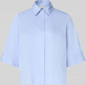 Milano Milano Italy Boxy Fit Bluse mit verdeckter Knopfleiste in Hellblau, Gr&ouml;&szlig;e 38
