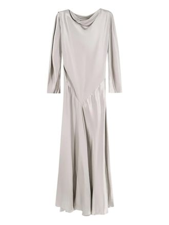 Alberta Ferretti cut-out long sleeve dress - women - Viscose - 42 - Grey