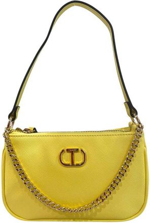Twinset Yellow PU Women Shoulder Womens Bag