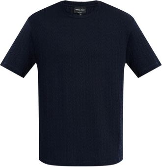 Giorgio Armani T-shirt con lavorazione in rilievo - Blu