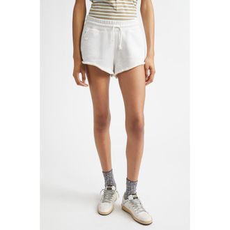 Golden Goose Distressed Cotton Sweat Shorts in Vintage Gray Melange at Nordstrom, Size X-Small