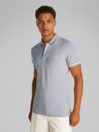 Calvin Klein Jeans Poloshirt CALVIN KLEIN JEANS TIPPING SLIM POLO, Herren, Gr. XXL, aleutian, Jersey, Obermaterial: 94% Baumwolle, 6% Elasthan, unifarben, slim fit h&uuml;ftl