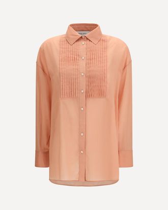 Golden Goose Oversized Shirt in cotton with pleated bib Female S