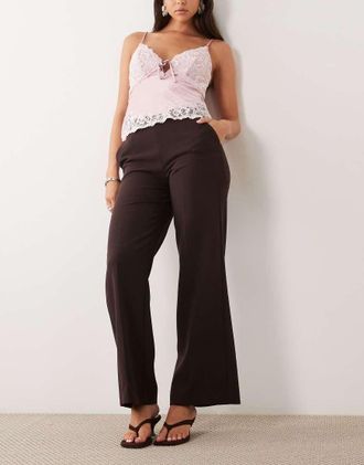 Forever New Pantaloni sartoriali dritti color cioccolato-Marrone