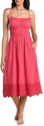 La Blanca Crinkle Collective Cover-Up Sundress in Guava at Nordstrom, Size X-Small