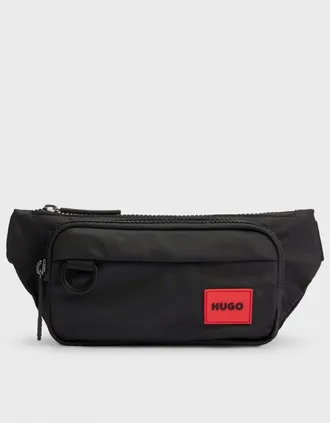 HUGO BOSS Mens HUGO Ethon 2.0 Mens Belt Bag with Red Logo Patch NOS - Black - Size: ONE size