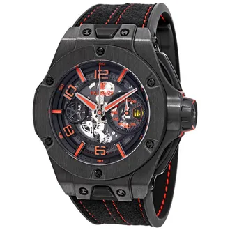 Hublot Pre-owned Hublot Big Bang Unico Chronograph Black Skeleton Dial Mens Watch 402.QU.0113.WR