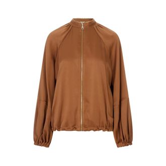 Fabiana Filippi Bomber Jackets, female, Brown, Size: XS Bomber Jacket