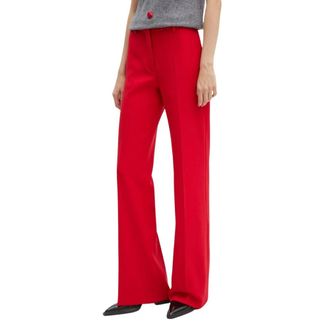 Msgm Msgm, Broeken, Dames, Rood, S, Polyester, Rechte broek