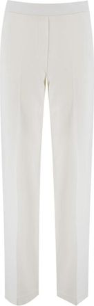 Le Tricot Perugia Elastische Taillebroek - Dames - Straight fit broeken - Wit - XS - Broeken