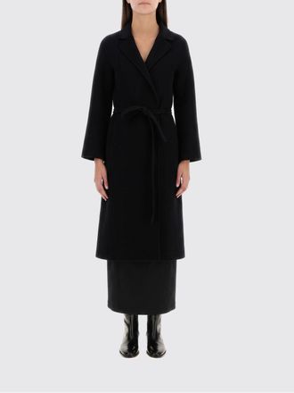 Jil Sander Long Wool Belted Coat with Dropped Shoulders