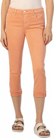 Kut from the Kloth Amy Crop Mid Rise Straight Leg Jeans In Cantaloupe