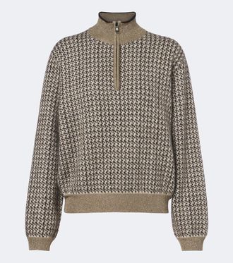 Brunello Cucinelli Jersey de lam&eacute; en mezcla de mohair, lana, cachemir y seda