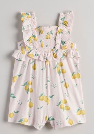 Nordstrom Ruffle Romper in Pink Heaven Lemons at Nordstrom, Size 18M