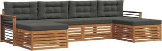 vidaXL Conjunto De Sof&aacute;s De Exterior 6 Uds. Natural Y Antracita Vidaxl