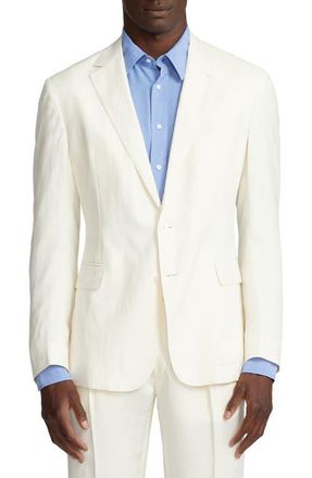 Ralph Lauren Purple Label Hadley Silk & Linen Canvas Sport Coat in Classic Cream at Nordstrom, Size 42 Us