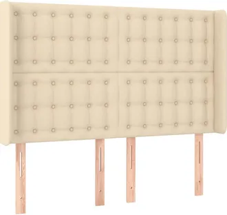 vidaXL Cabecero Con Orejas De Tela Color Crema 147x16x118/128 Cm Vidaxl