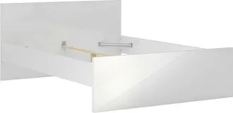 Dmora Dmora - Estructura de cama color blanco, 146 x 80 x 196,6 cm, con embalaje reforzado