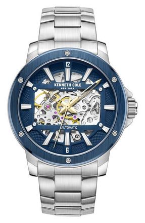 Kenneth Cole Automatic Bracelet Watch, 44mm in Silver at Nordstrom