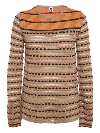 Missoni patterned knitted top - women - Cotton/Wool/Acrylic/Polyamide/Polyester/Viscose - M - Grey
