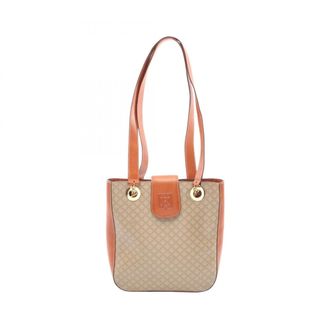 Celine Beige Brown Coated Canvas Leather Handbag Tote Bag (Pre-Owned)