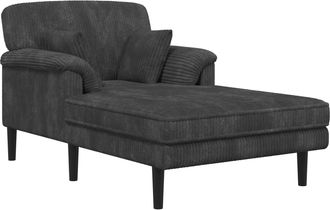 vidaXL Chaise Longue Gris Oscuro Tela De Pana Vidaxl