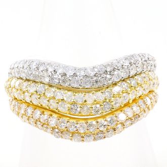 C&A Pink Gold Platinum Yellow Gold Yellow Gold (18K) Pink Gold (18K) Platinum 900 Band Ring (Pre-Owned)