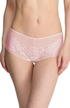 Natori Flora Lace Girl Brief in Perfect Pink at Nordstrom, Size Large