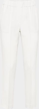 Brunello Cucinelli Silk Pull-On Cropped Pants