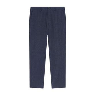 Paul Smith Cotton & Lyocell Micro Check Trousers - male - Paul Smith - Slim-fit Trousers - Blue - W36 - Trousers