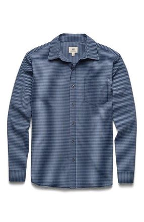 Surfside Supply Co. Brian Gingham Shirt in Blue Check Combo at Nordstrom, Size Xx-Large