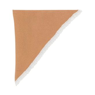 Ganni Sciarpa a triangolo in maglia con bordo in pizzo - - Accessories - Donna - Beige - ONE SIZE