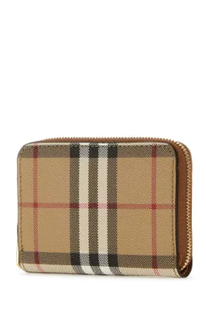 Burberry Womens Printed E-Canvas Wallet Vintchckbrirbrown Portafogli