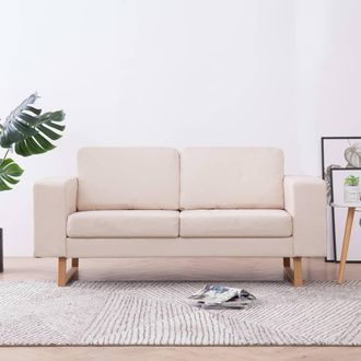 vidaXL Vidaxl - Sof&aacute; De 2 Plazas De Tela Color Crema