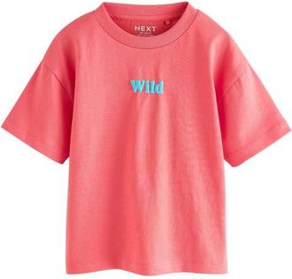 Next Kids Wild Graphic T-Shirt in Coral Pink Wild Slogan at Nordstrom, Size 12-18M