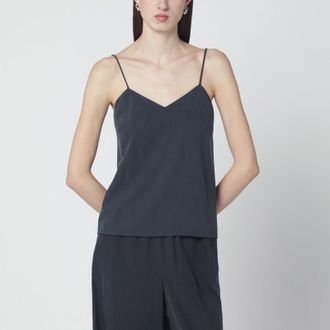 Max Mara Blue silk tank top