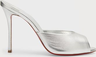 Christian Louboutin 100mm Me Dolly Metallic Slide Sandals