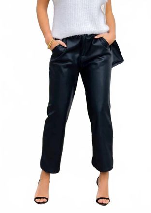 Bishop + Young Pleat Crop Vegan Leather Pant In Blk