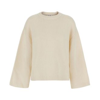 Soft Goat Trui met ronde hals - Dames - Truien - Beige - Maat: M Wol