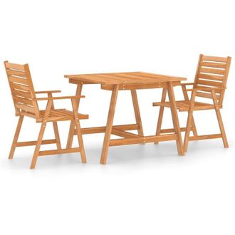 vidaXL Juego De Comedor Para Jard&iacute;n 3 Piezas Madera Maciza De Acacia Vidaxl