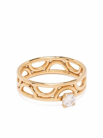 Loyal.e Paris Anello Amour Perp&eacute;tuel in oro giallo 18 carati riciclato con diamanti